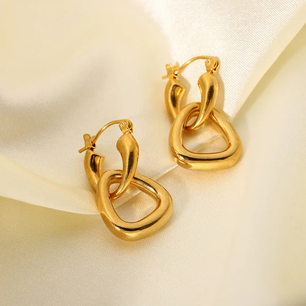 Gold Hoop Drop Earrings